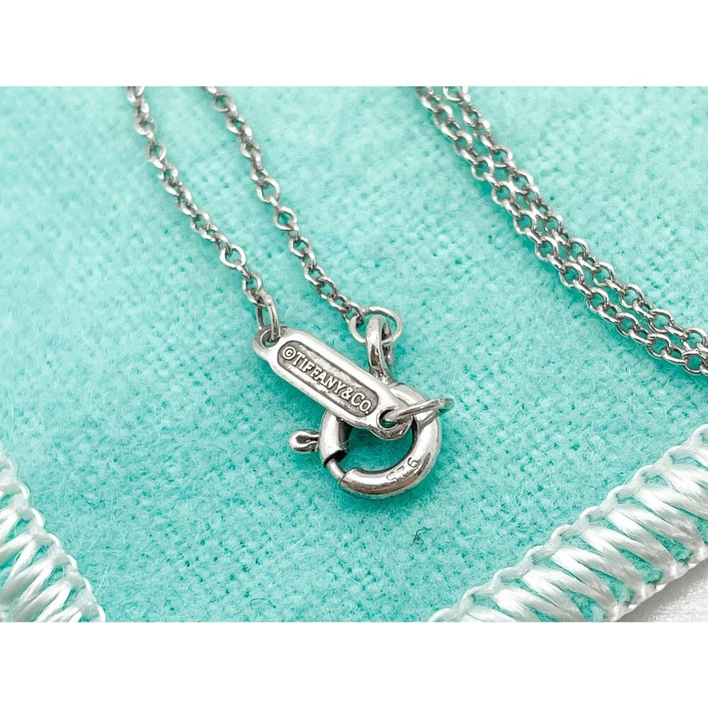 Tiffany & Co. Return to Tiffany Blue Enamel Double Mini Heart Necklace 16” - Picture 6 of 10